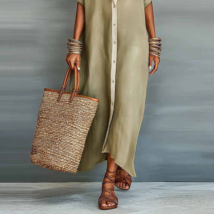 Paula™ | Vestido camisero botones largos