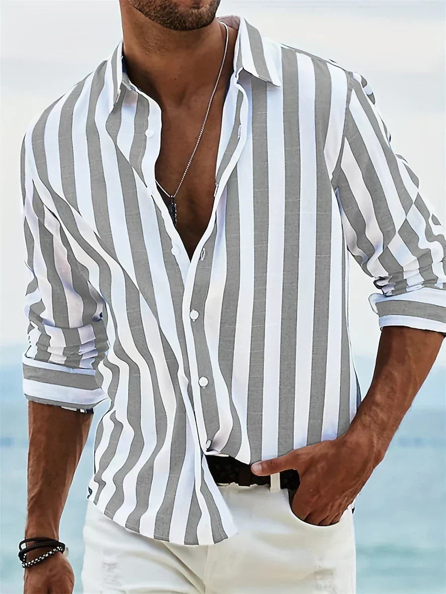 Tomás™ | Camisa de Lino Rayada