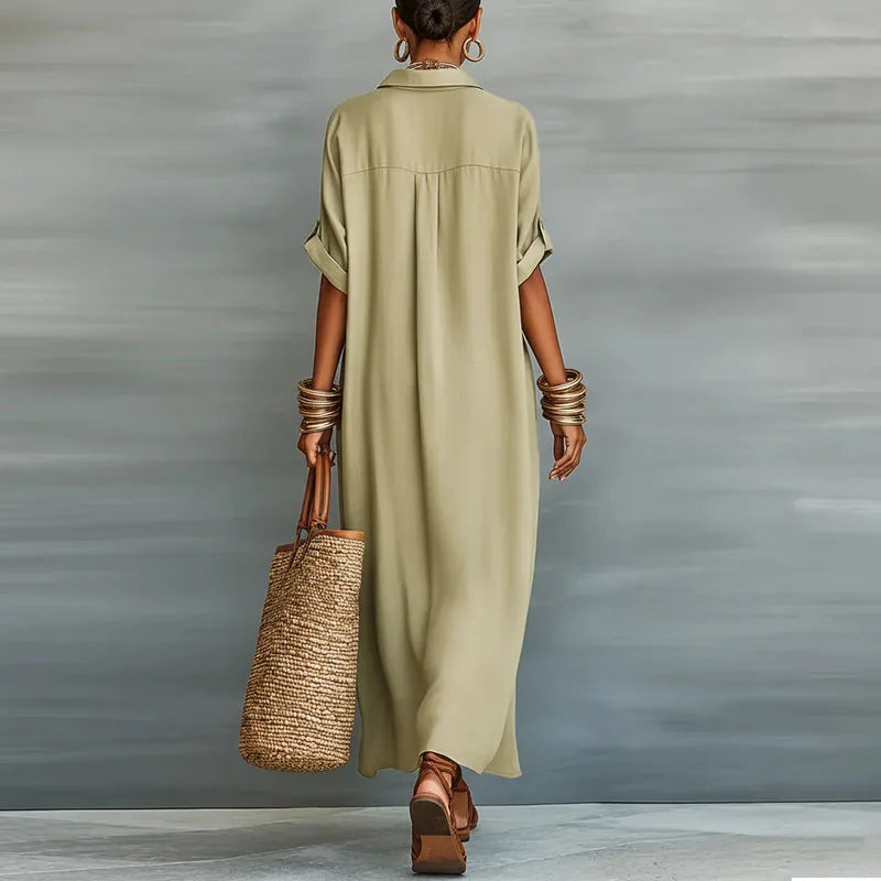 Paula™ | Vestido camisero botones largos