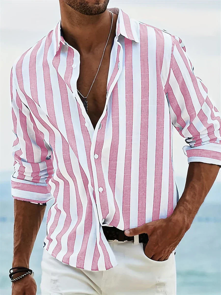 Tomás™ | Camisa de Lino Rayada