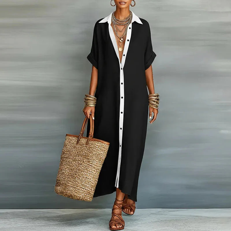 Paula™ | Vestido camisero botones largos