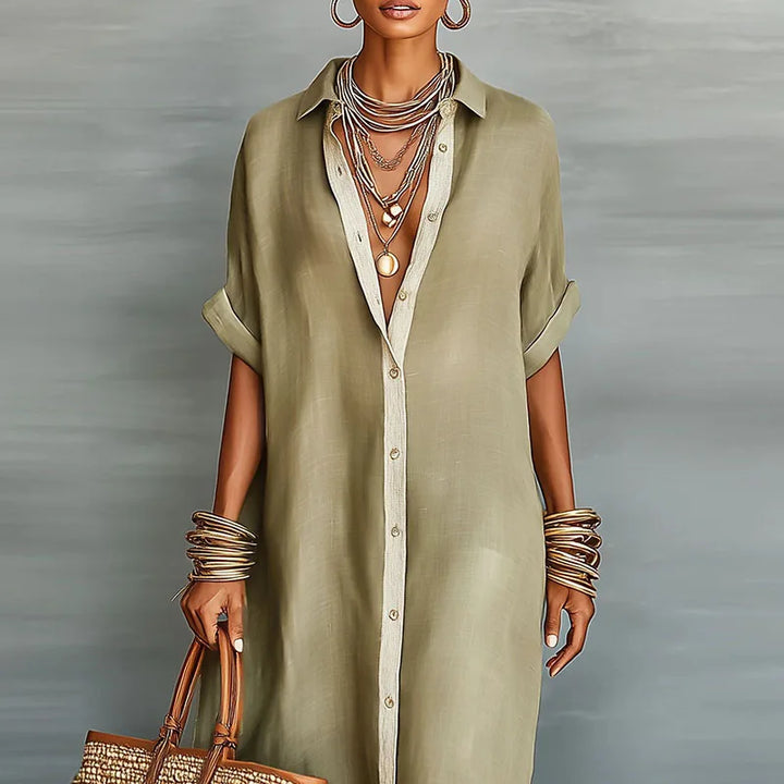 Paula™ | Vestido camisero botones largos