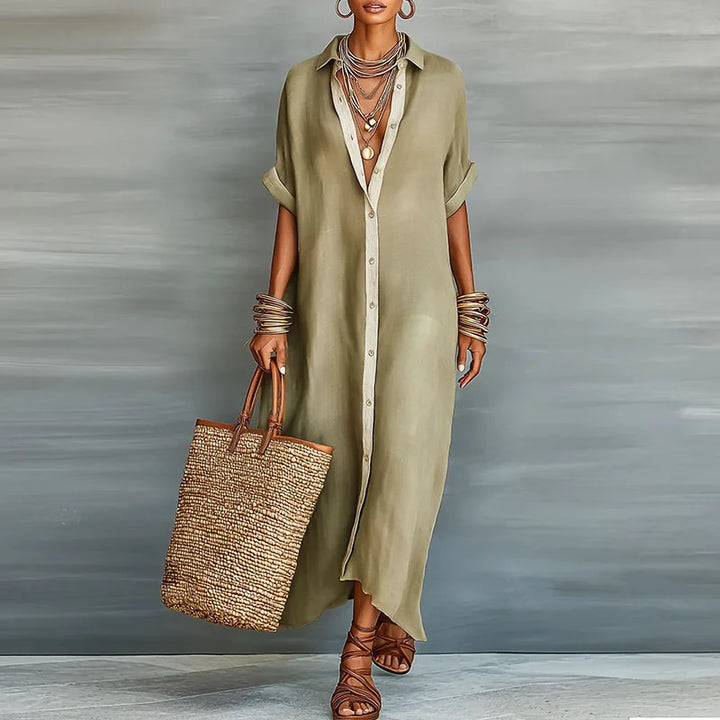 Paula™ | Vestido camisero botones largos