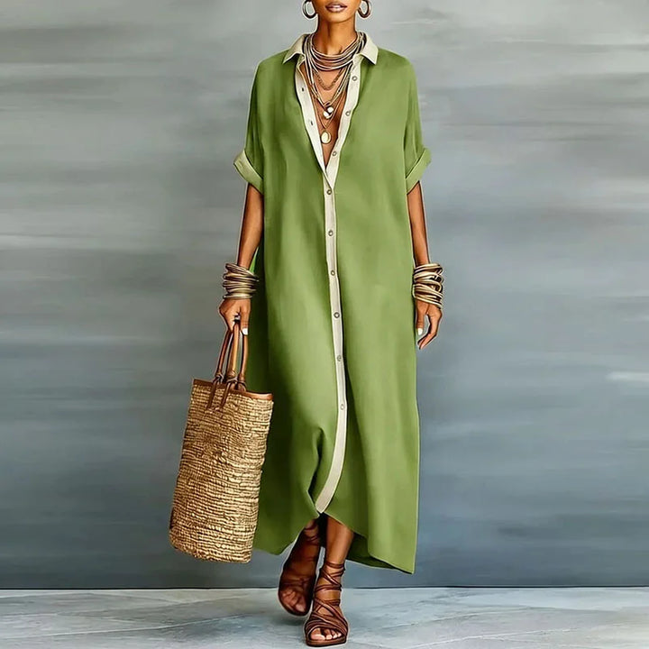Paula™ | Vestido camisero botones largos