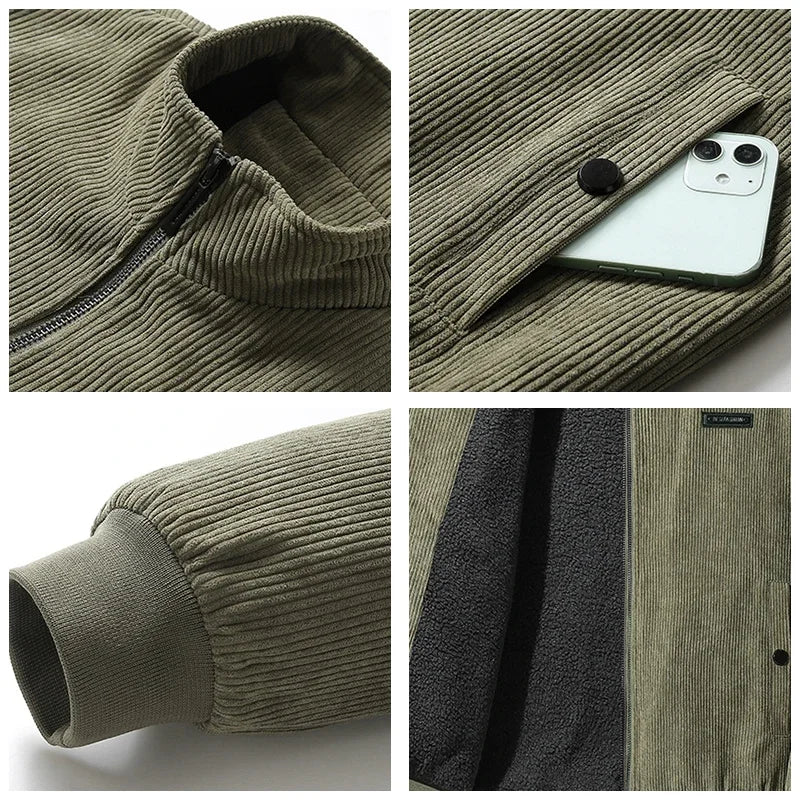 Celia™ | Chaqueta pana forrada borreguillo