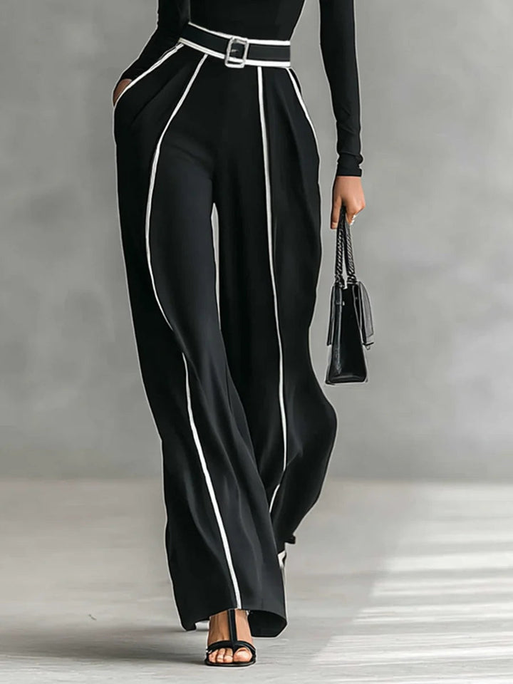 Celia™ | Conjunto cuello alto pernera ancha
