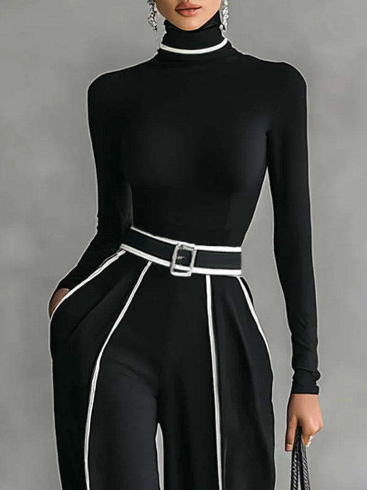 Celia™ | Conjunto cuello alto pernera ancha