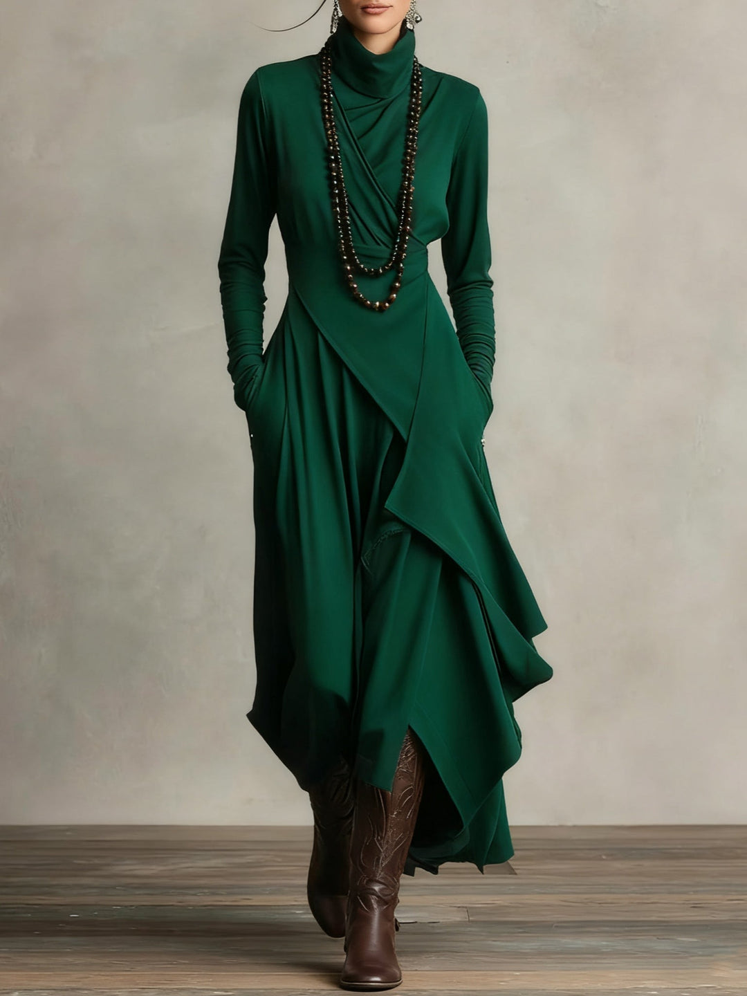 Martina™ | Vestido plisado asimétrico
