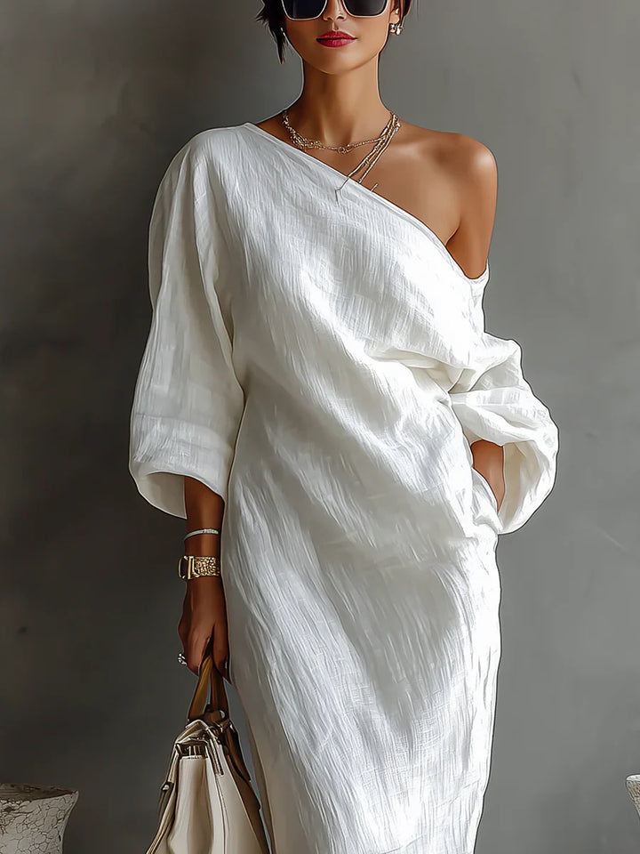 Rocío™ | Vestido maxi asimétrico fluido