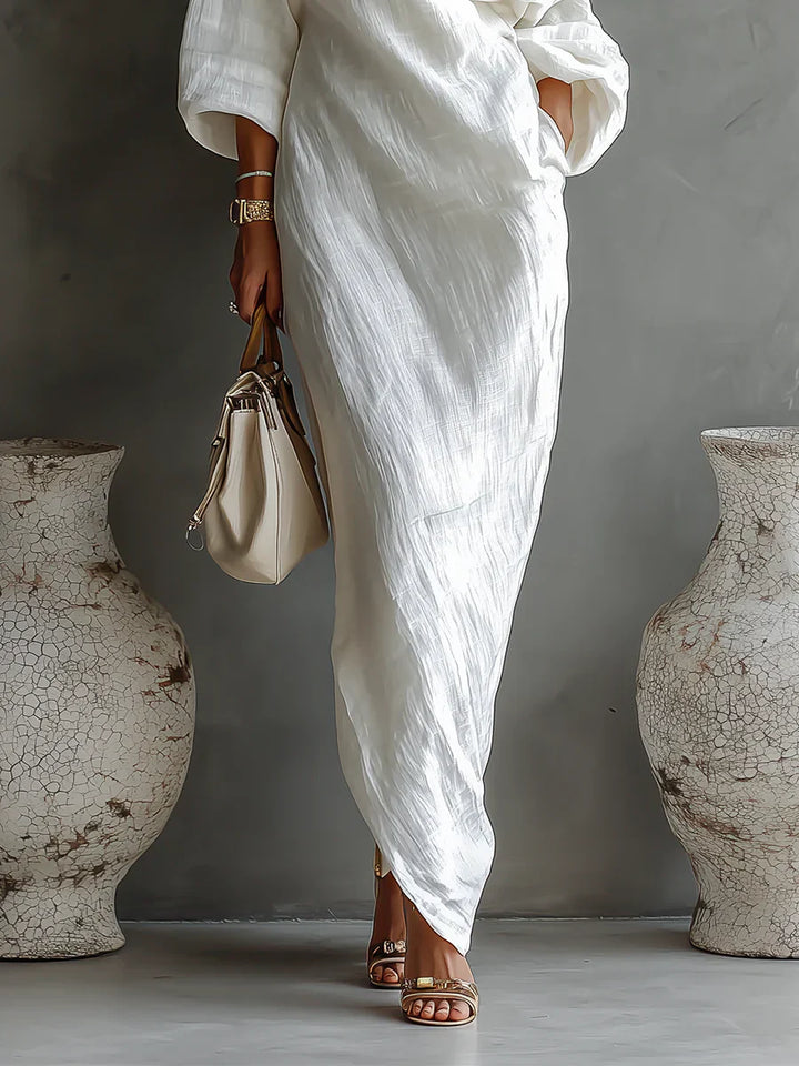 Rocío™ | Vestido maxi asimétrico fluido