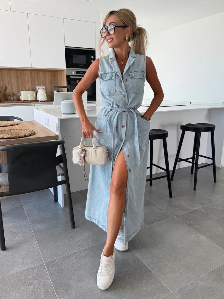 Inés™ | Vestido Denim Maxi