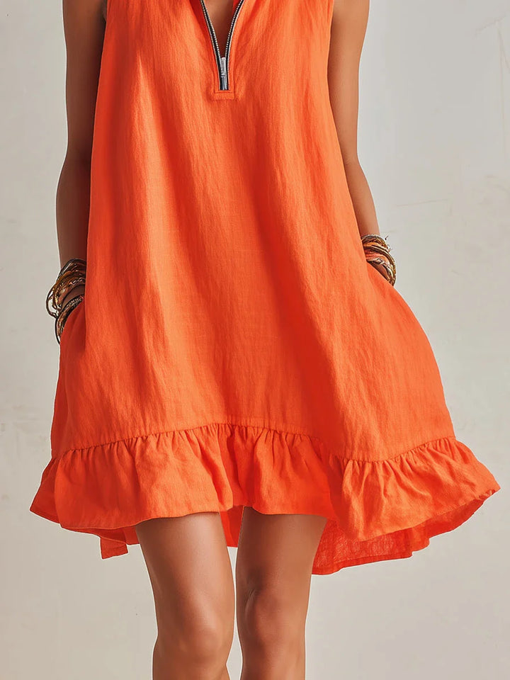 Lola™ | Minivestido fruncido con cremallera
