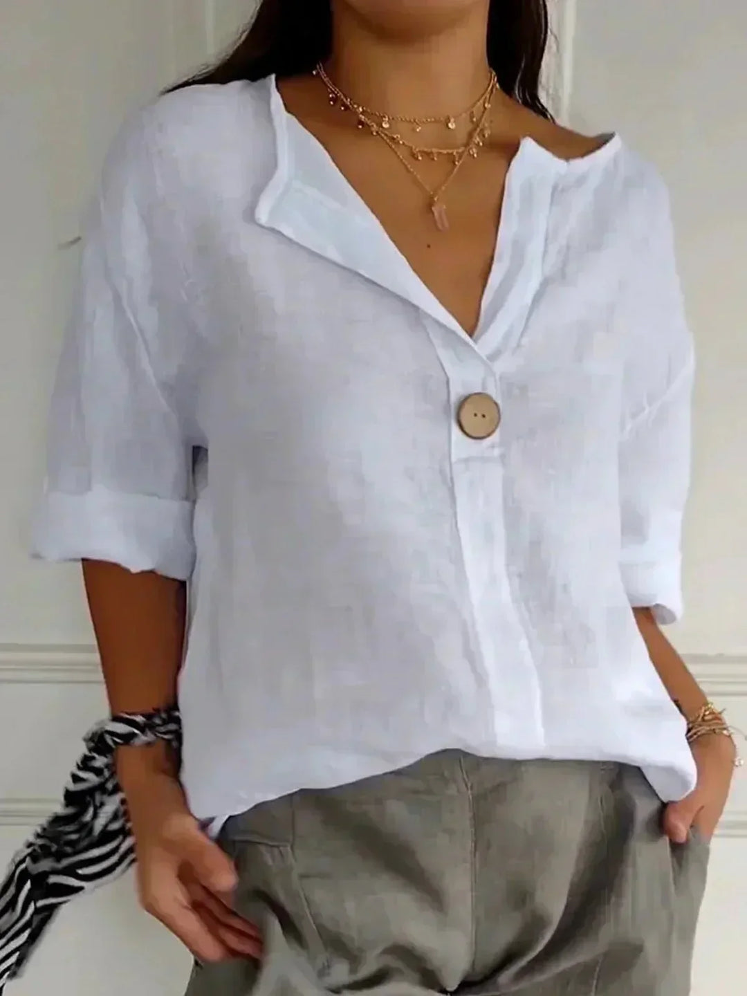 Martina™ | Blusa lino relajado