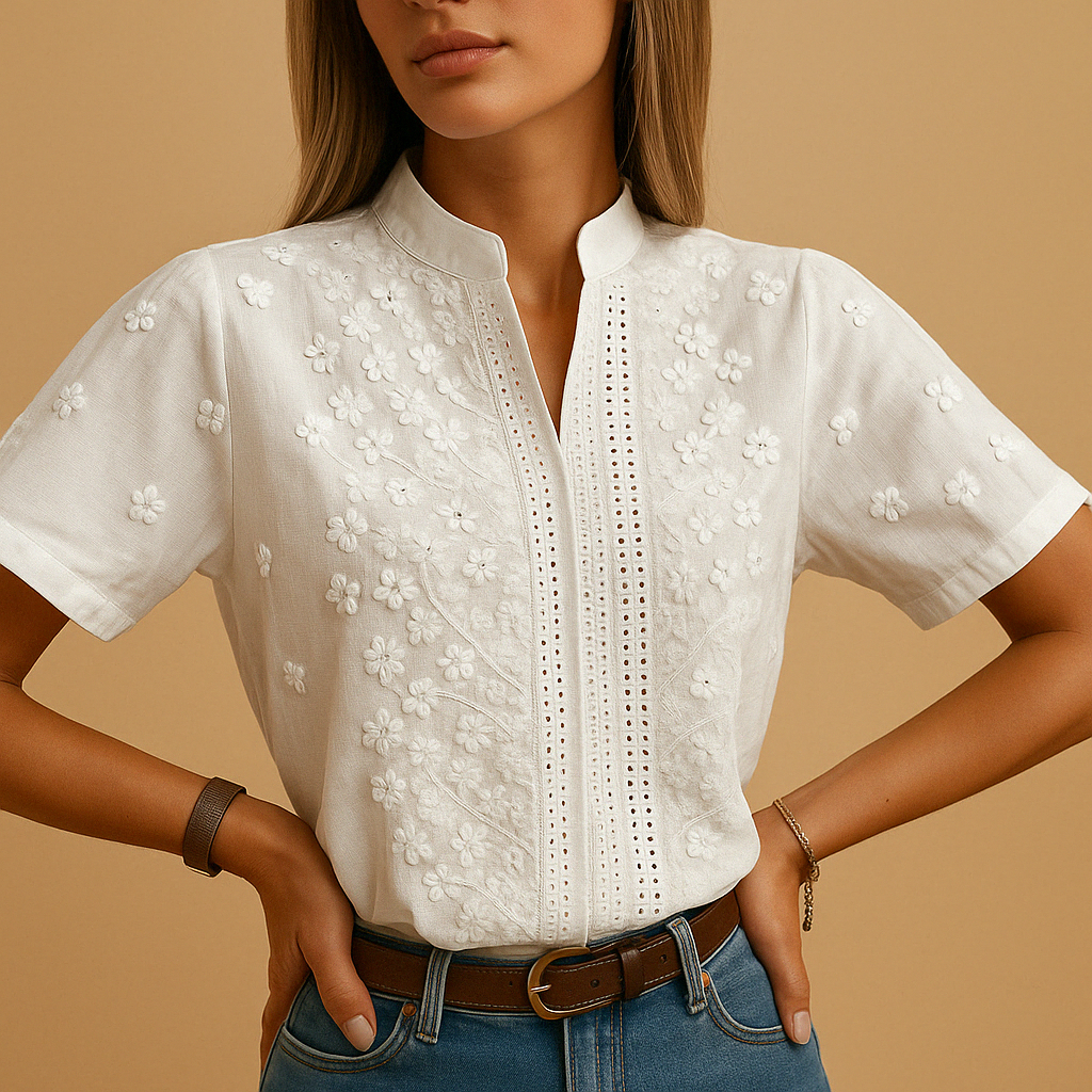 Isabel™ | Blusa blanca minimalista