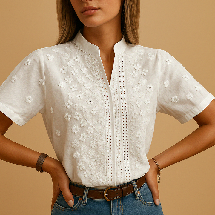 Isabel™ | Blusa blanca minimalista
