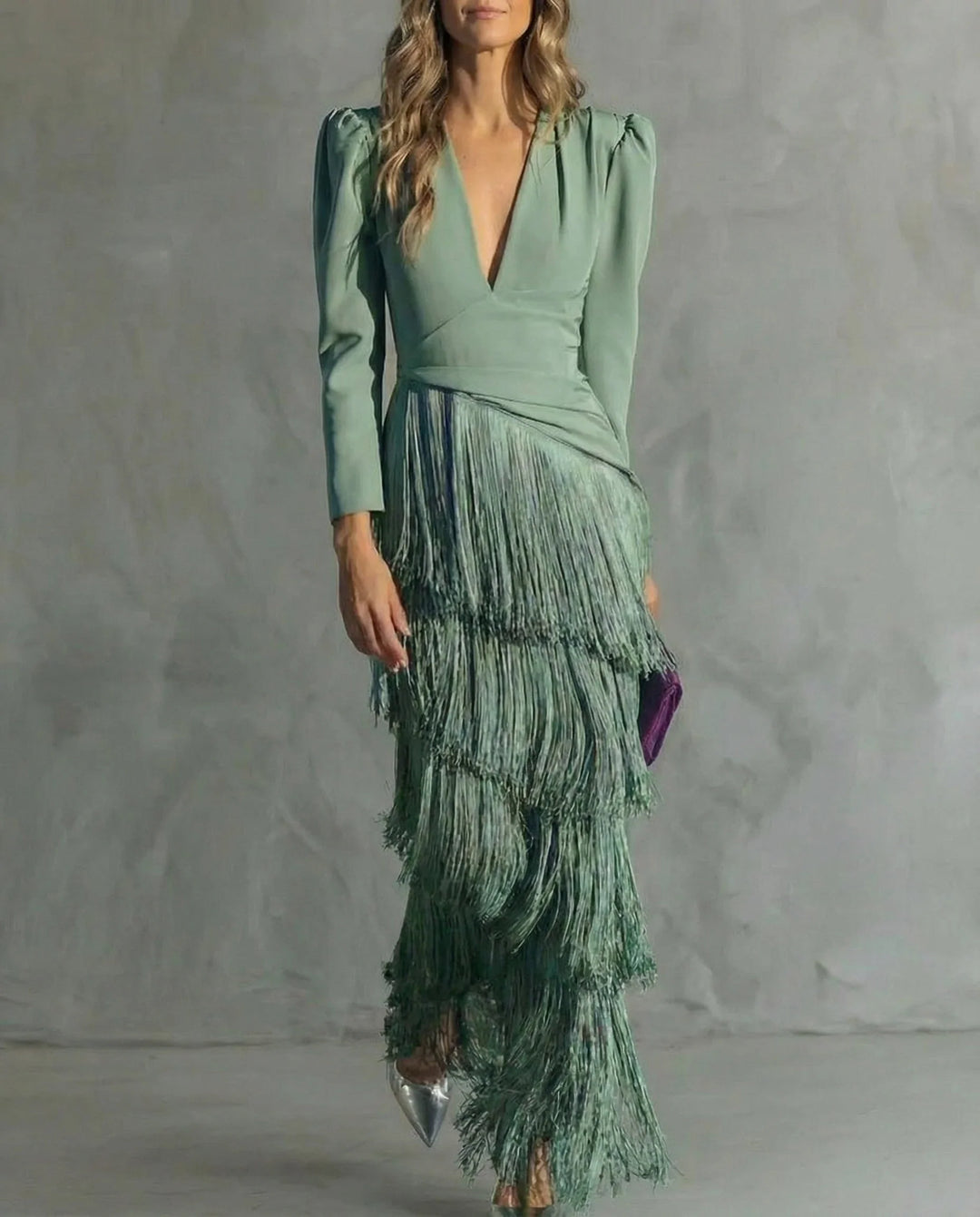 Nuria™ | Vestido midi con flecos