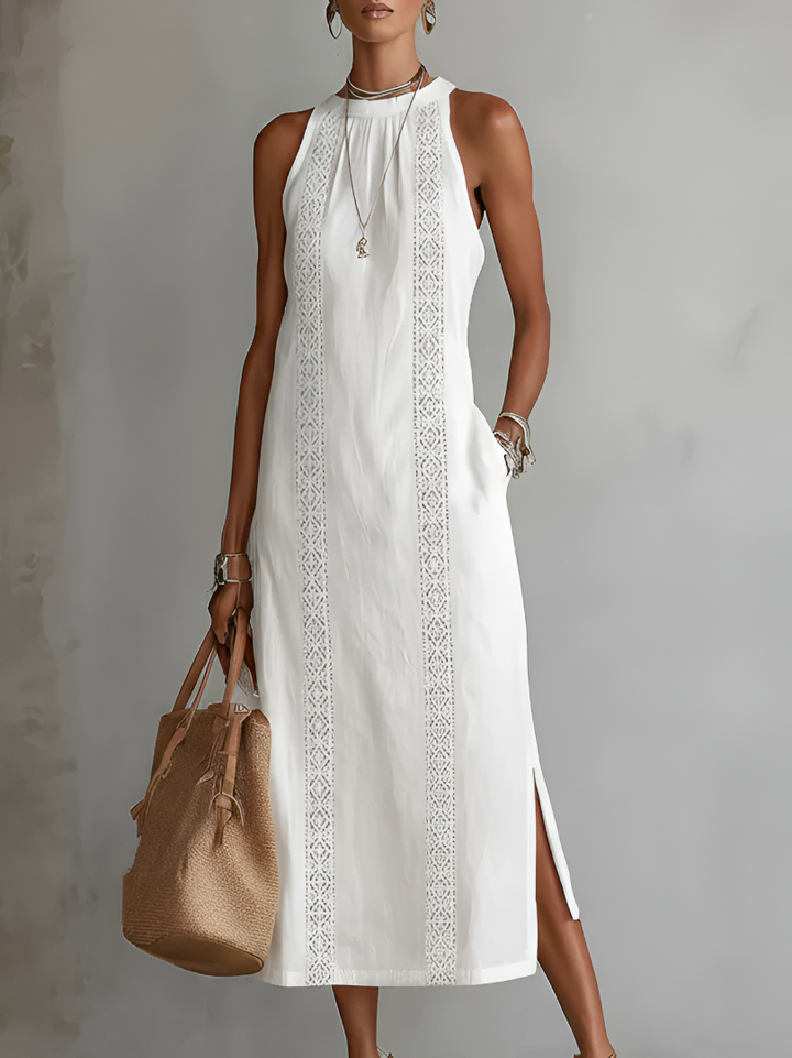Silvia™ | Vestido Midi Lino Textura