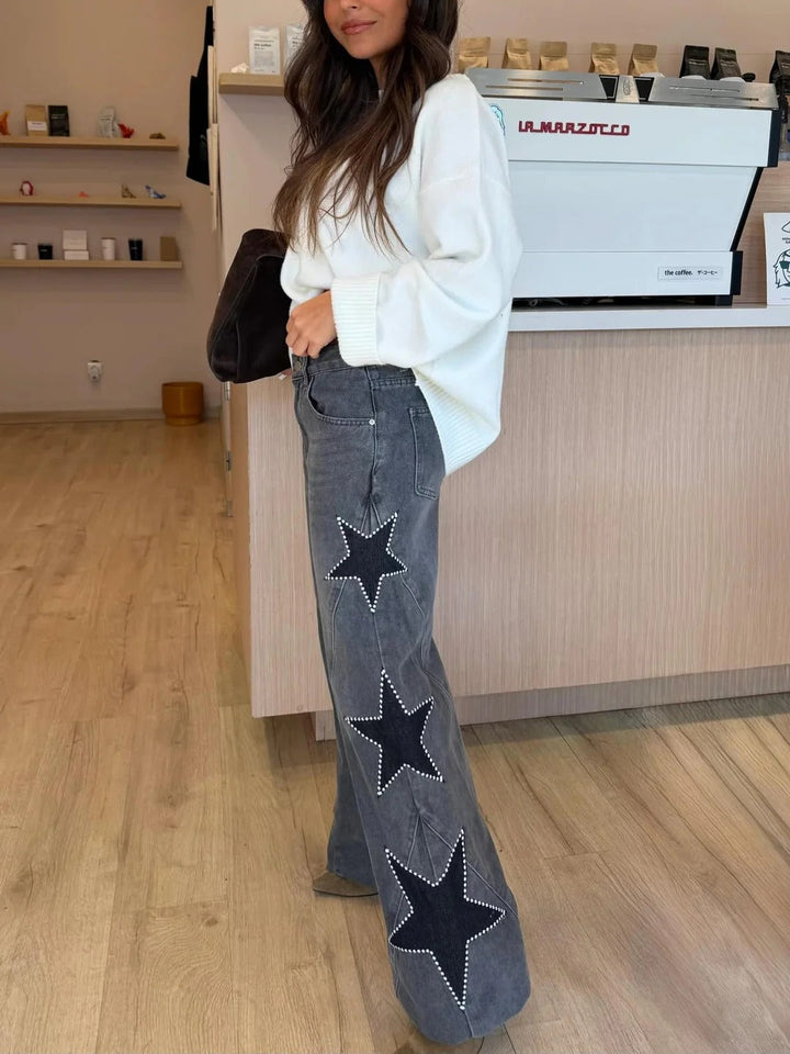 Silvia™ | Vaqueros rectos con estrellas