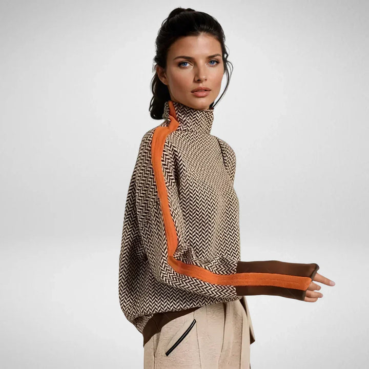 Marina™ | Jersey cuello alto rayado