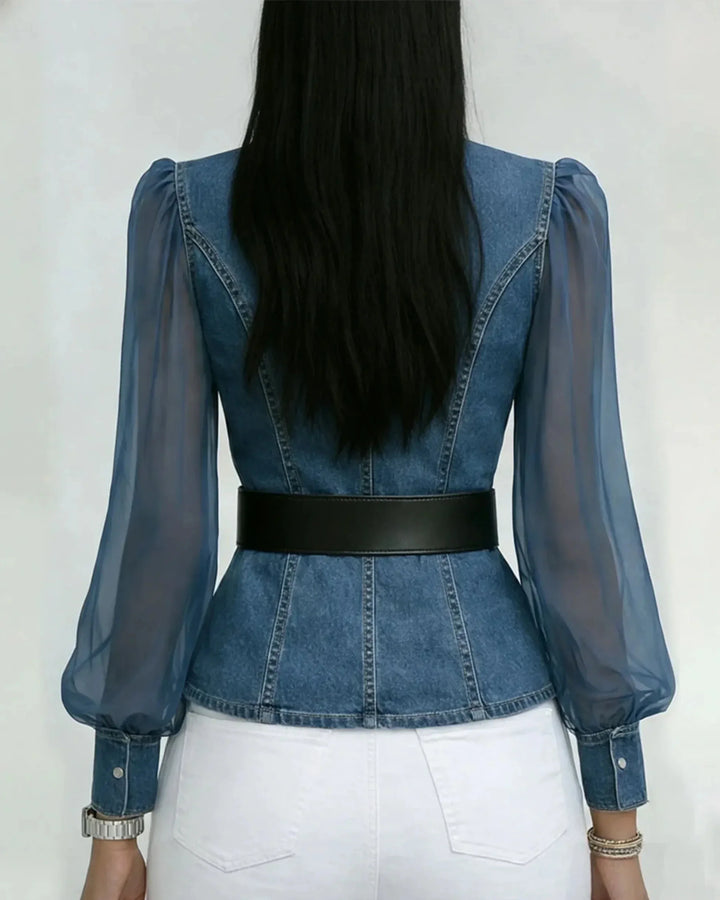 Natalia™ | Top vaquero gasa ligera
