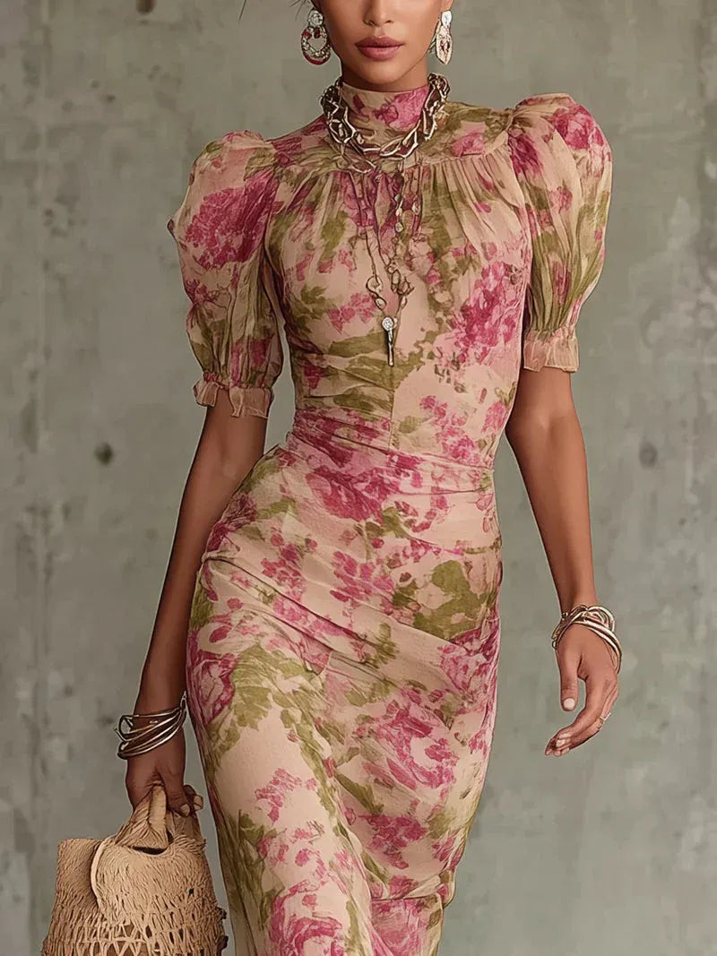 Daniela™ | Vestido largo vintage estampado