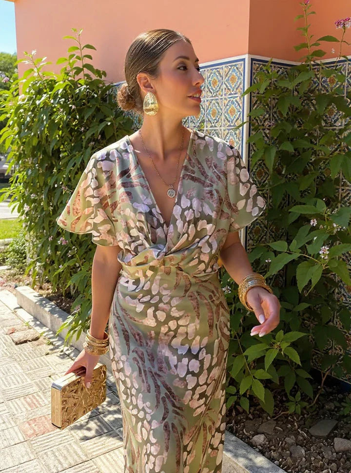 Carla™ | Vestido midi cobre