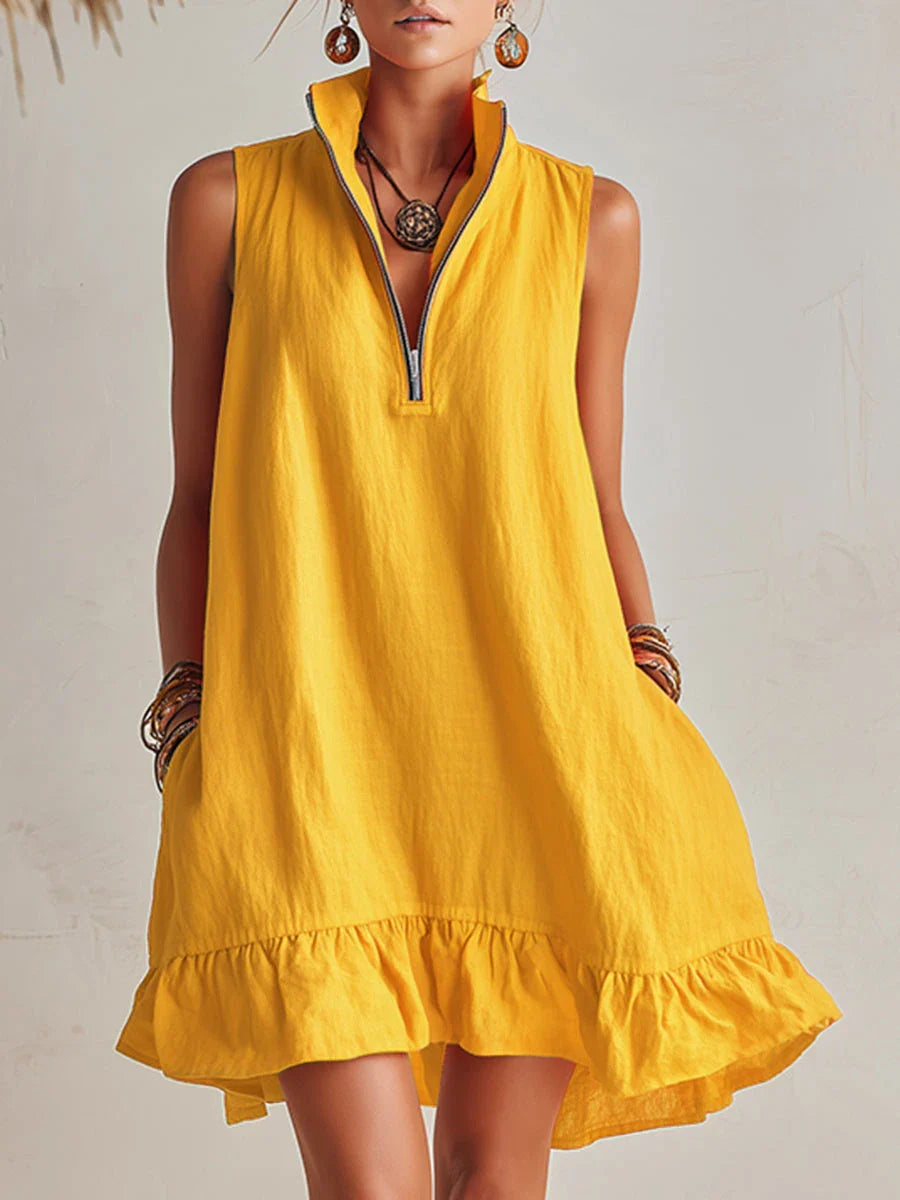 Lola™ | Minivestido fruncido con cremallera
