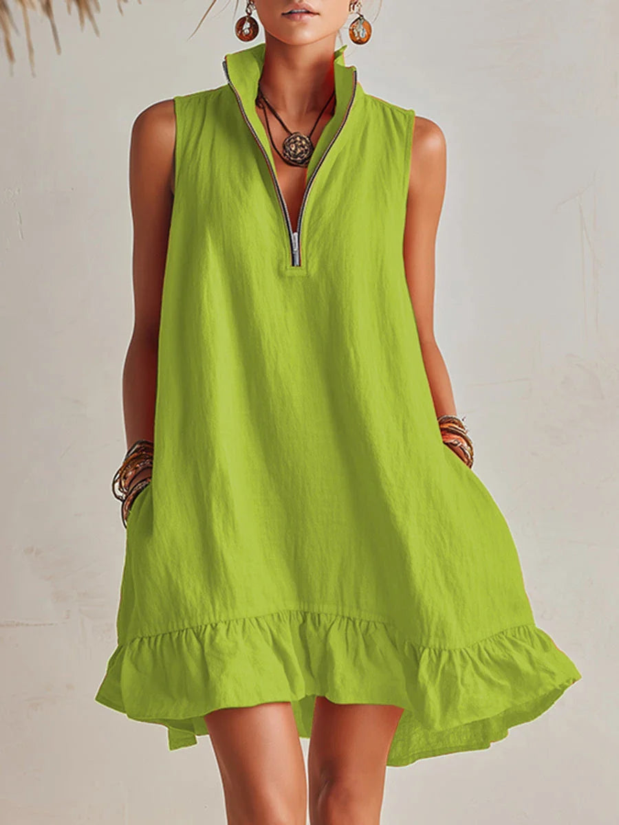 Lola™ | Minivestido fruncido con cremallera