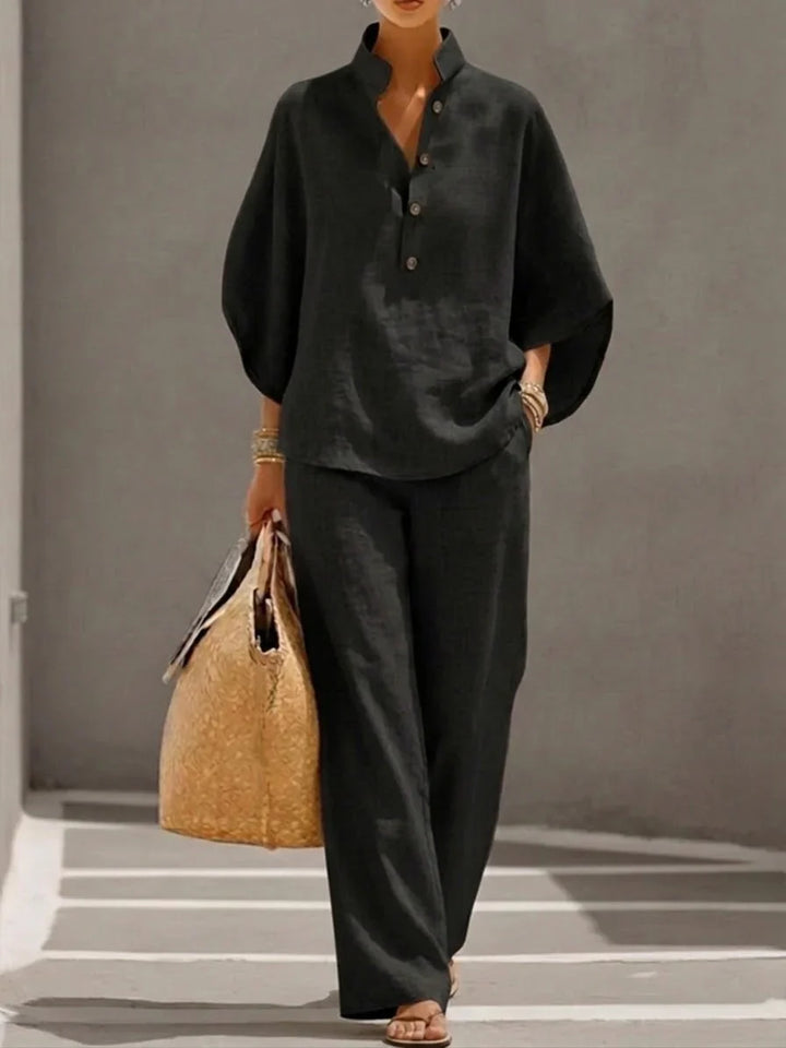 Isabel™ | Lino con mangas murciélago