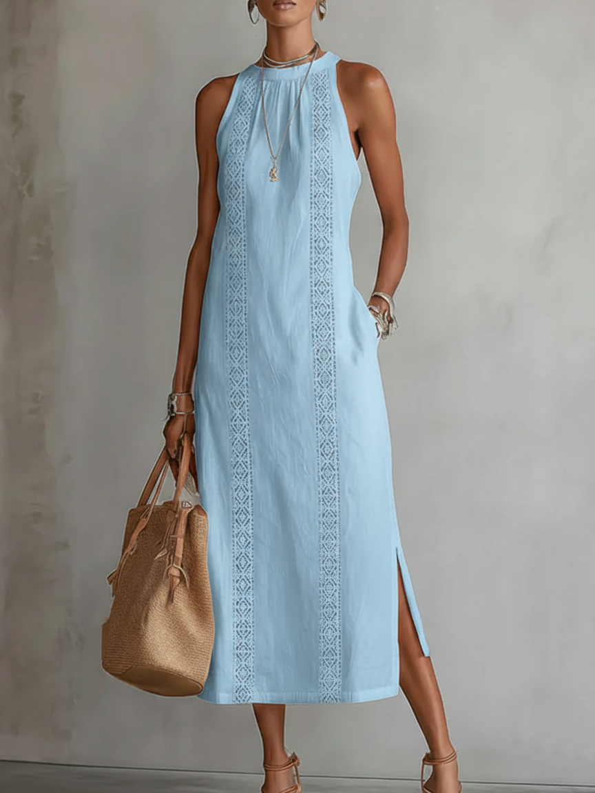 Silvia™ | Vestido Midi Lino Textura