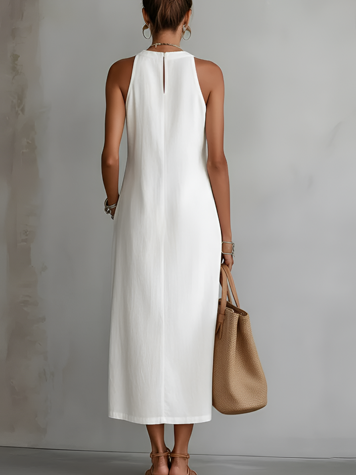 Silvia™ | Vestido Midi Lino Textura