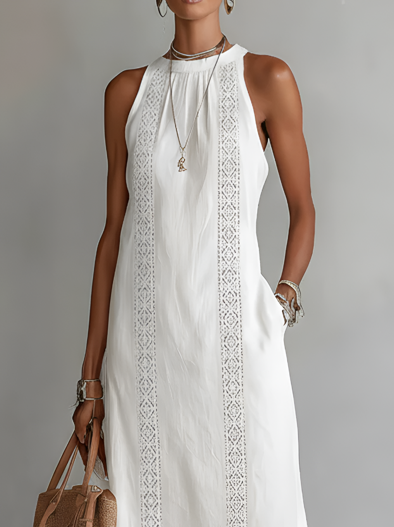 Silvia™ | Vestido Midi Lino Textura