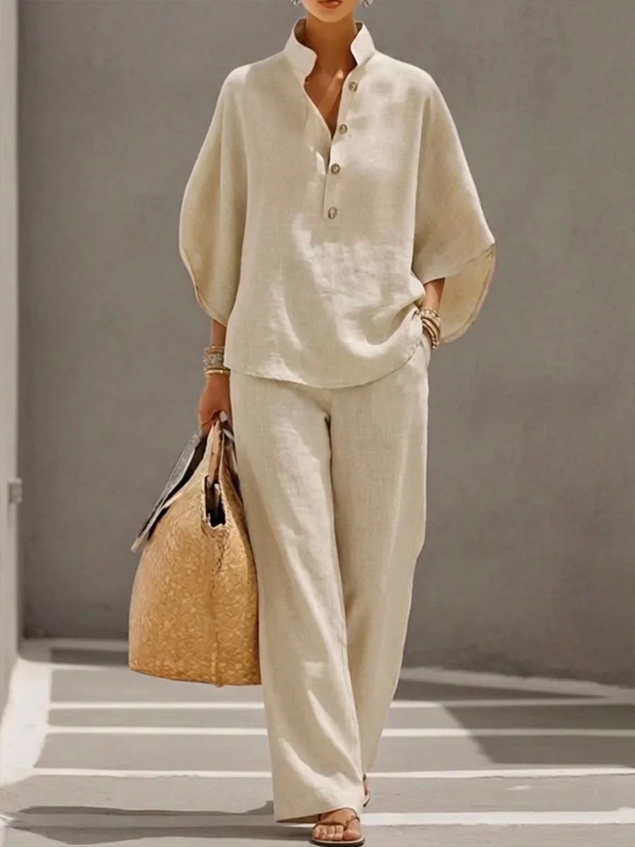 Isabel™ | Lino con mangas murciélago