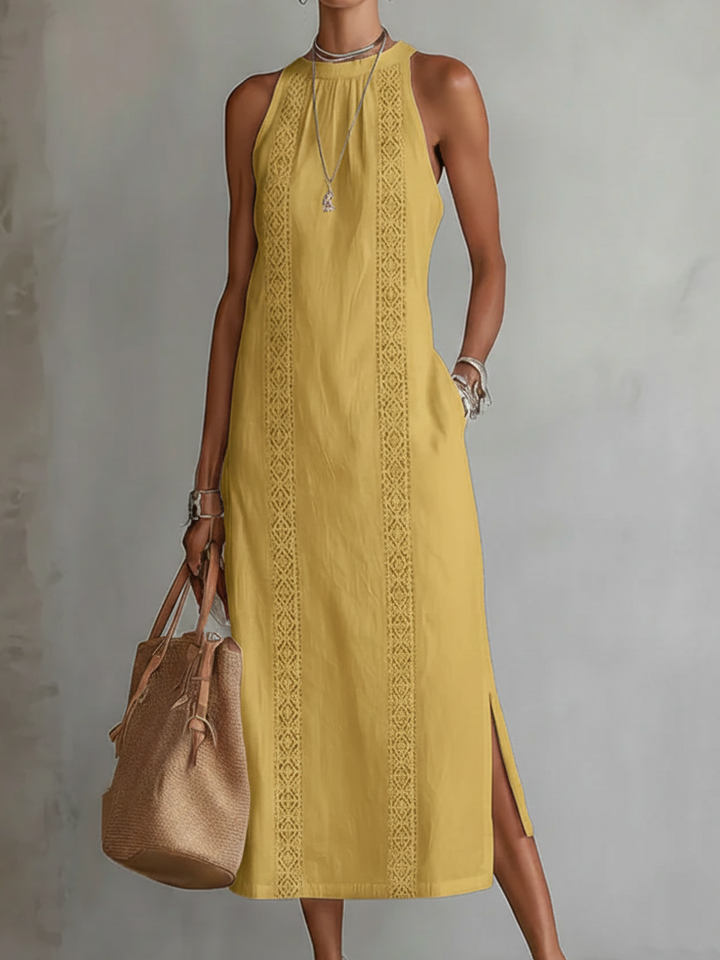 Silvia™ | Vestido Midi Lino Textura