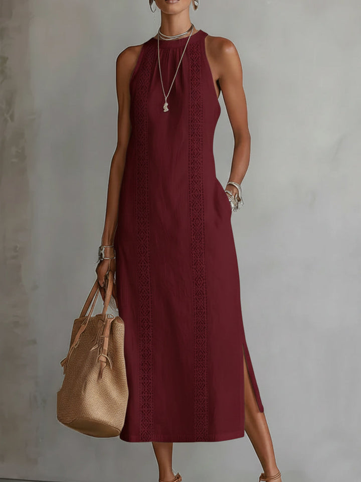Silvia™ | Vestido Midi Lino Textura
