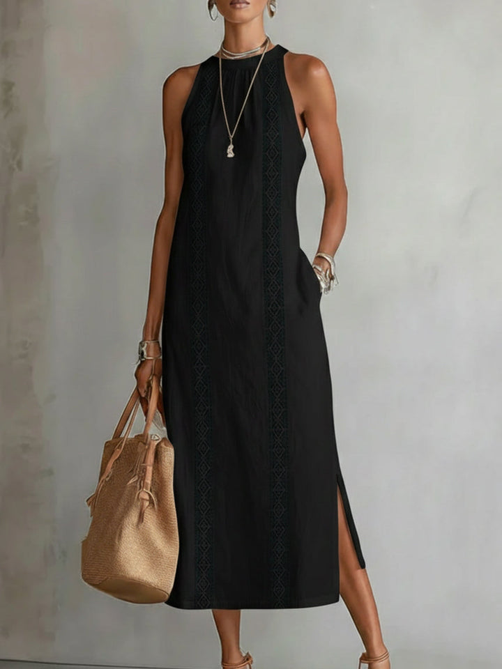 Silvia™ | Vestido Midi Lino Textura