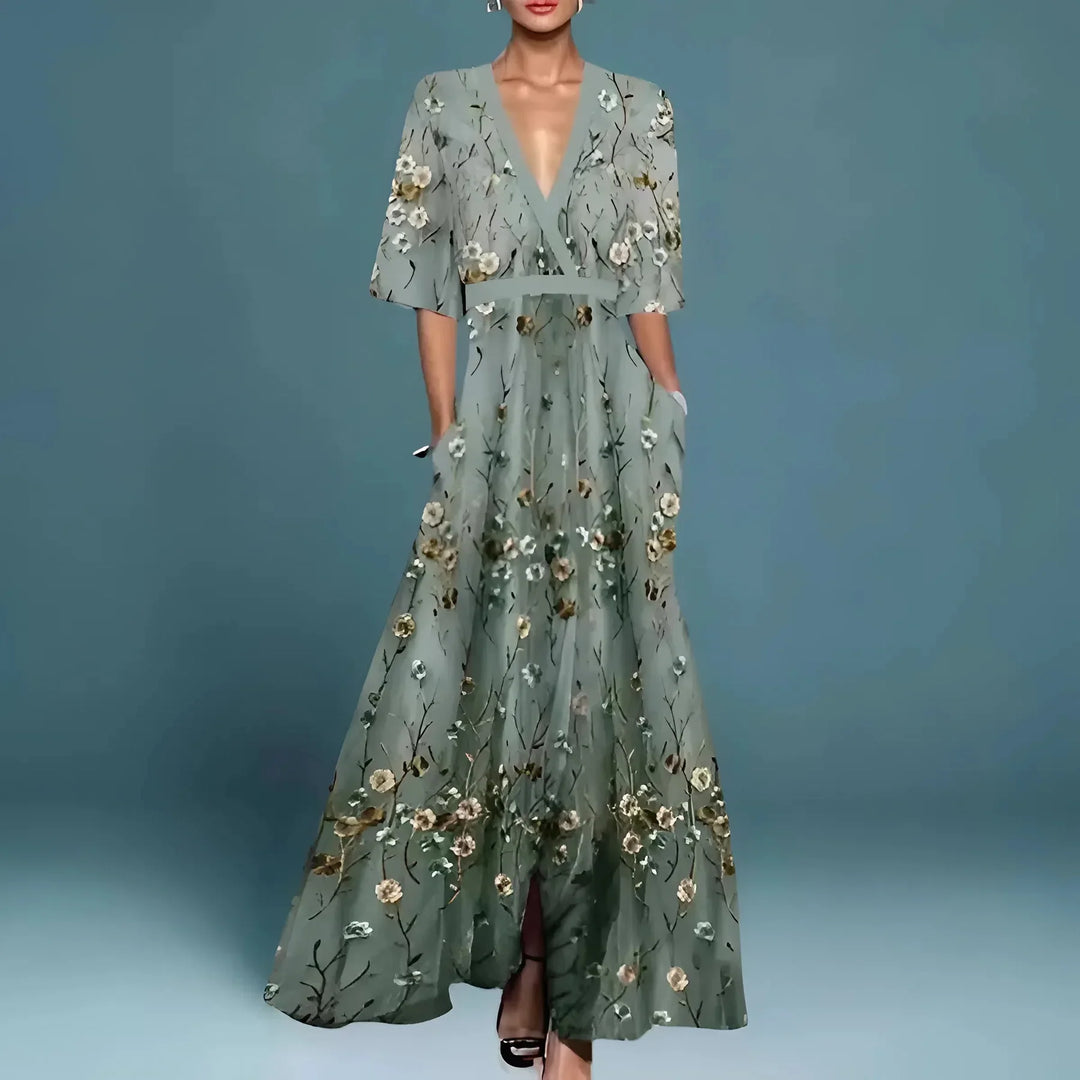 Aitana™ | Vestido maxi escote pronunciado