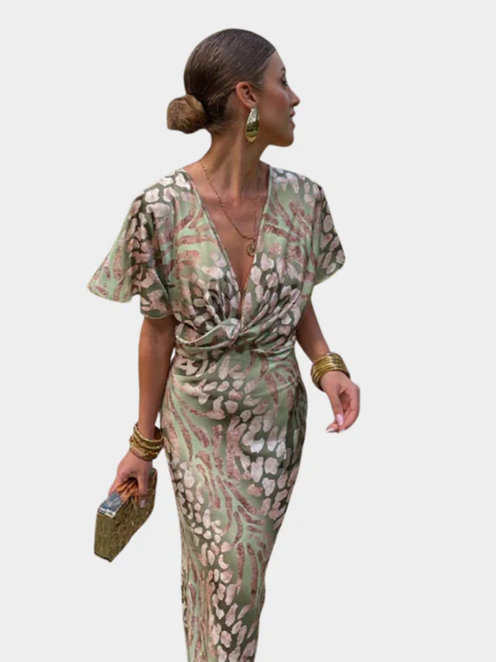 Carla™ | Vestido midi cobre