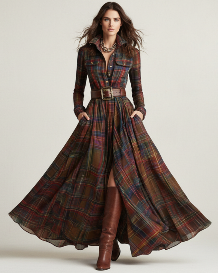 Jimena™ | Vestido Camisa Cuadros